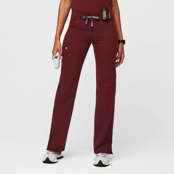Figs Pants - NEW! FIGS TECHNICAL COLLECTION KADE SCRUBS CARGO PANTS BURGUNDY STRETCH sz L